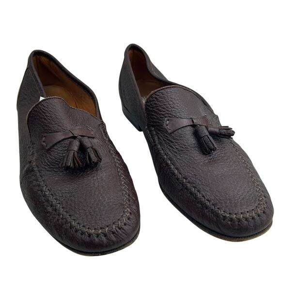 Moreschi Mens Brown Leather Penny Loafer Tassel Made in Italy Slip-on Size 11 - Picture 1 of 13